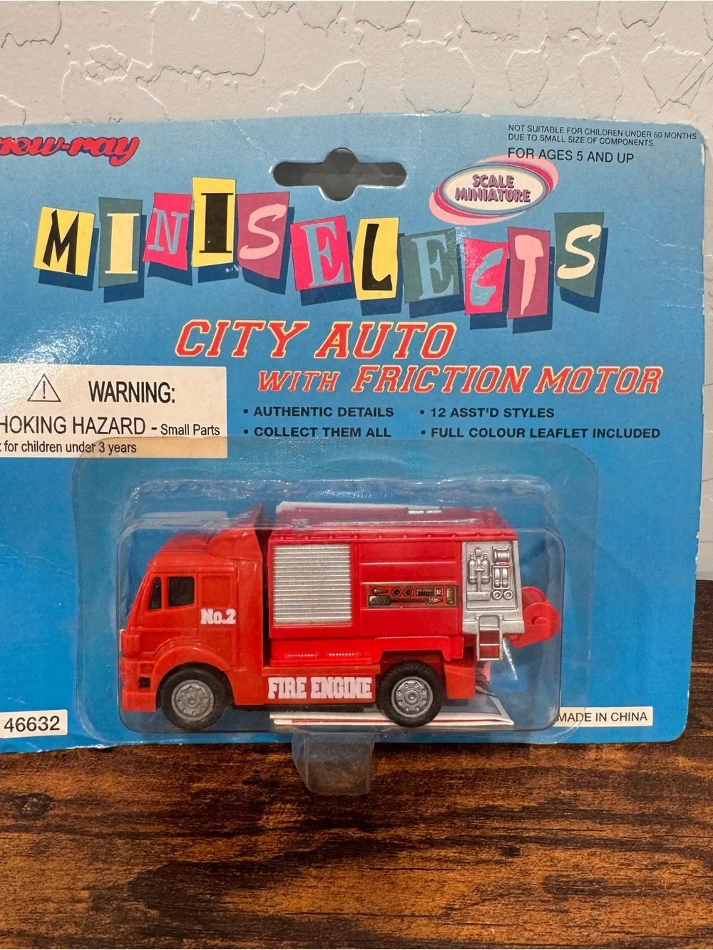 Vintage Mini Selects City Auto with Friction Motor Fire Engine Truck New